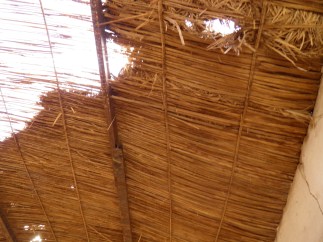 The roof, still largely intact